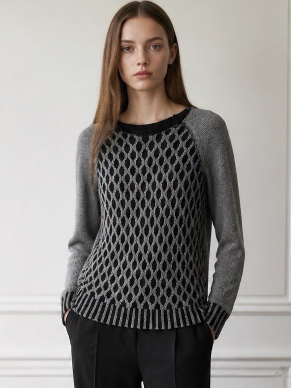 Women's Long Sleeve Textured Sweater XS/S
